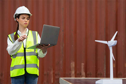 Female engineer working onsite