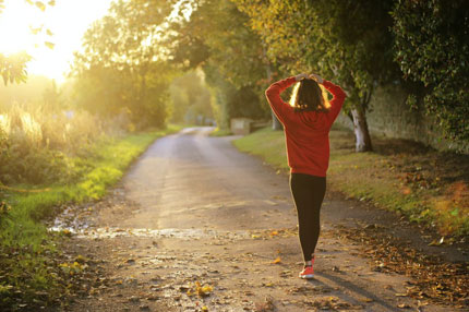 Female walking outside