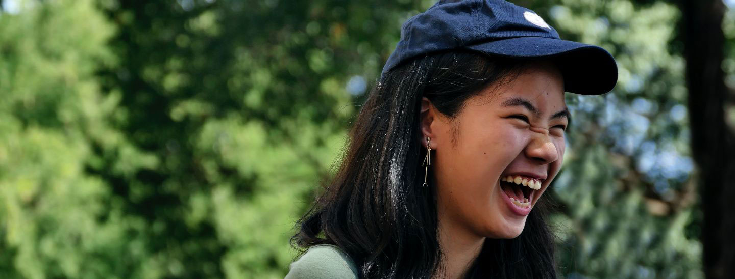 Student female happy laughing