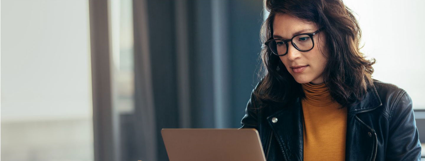 Student female working serious