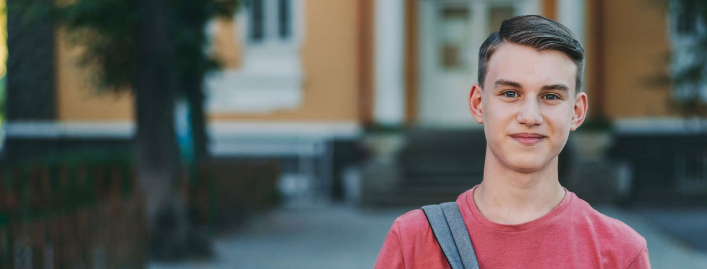 Student male high school smiling