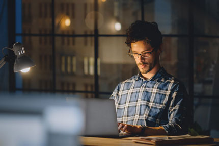 Student male studying