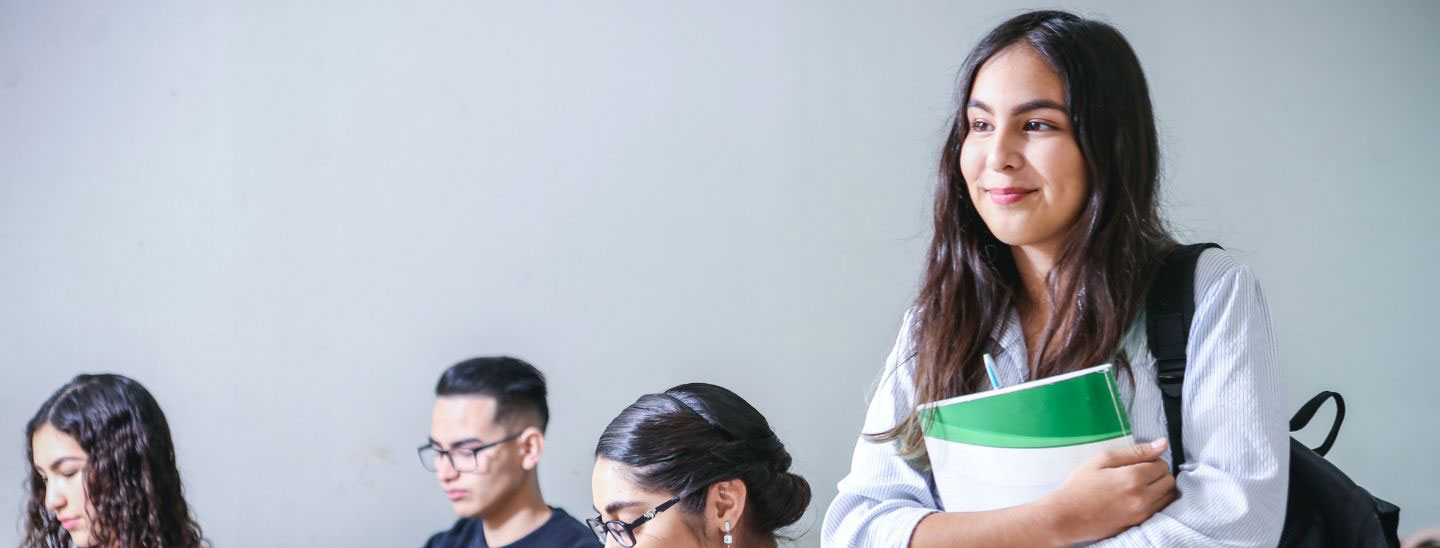 Students female holding books