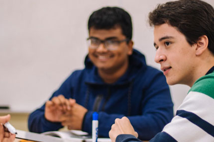 Students male studying