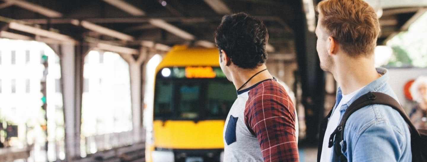 Students male train station