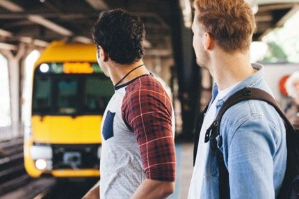 Students male train station