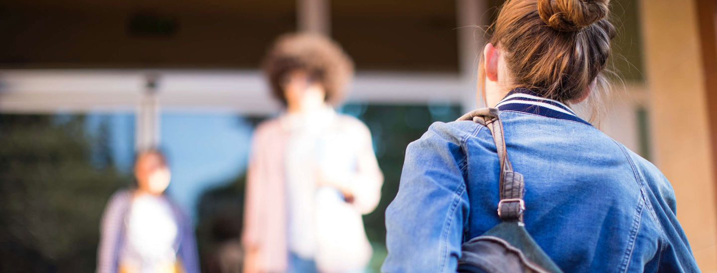 Students walking on campus