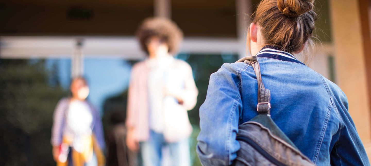 Students walking on campus