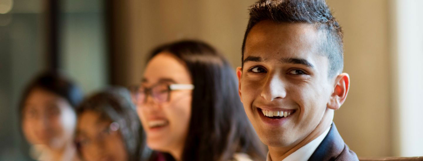 Western student smiling